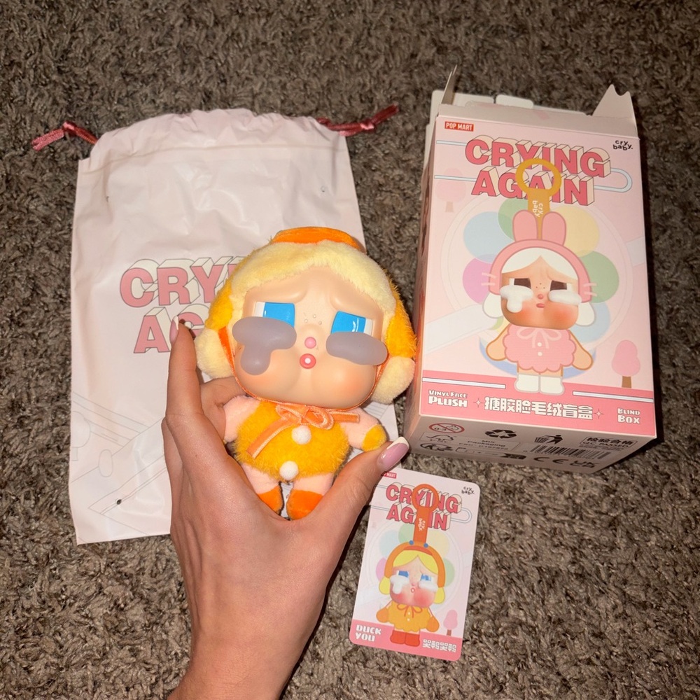 Crying Again Plush Toy - Bright Orange